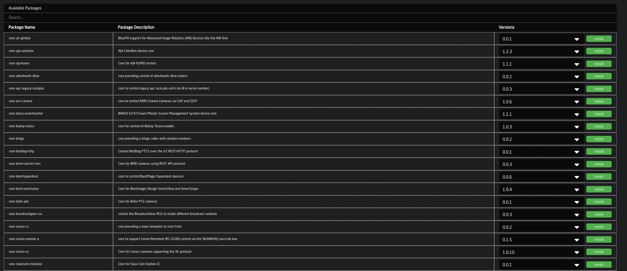 Online package installation