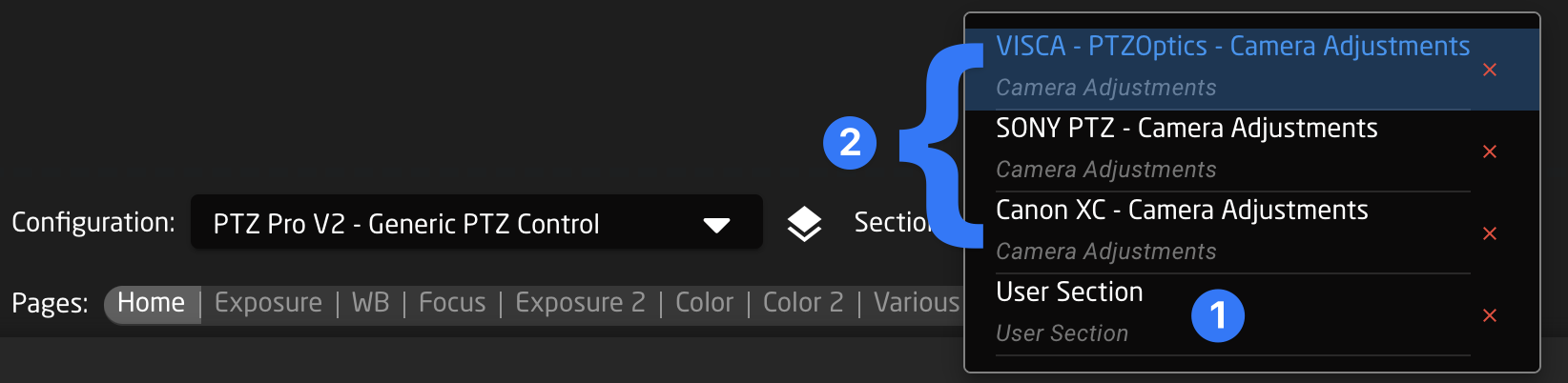 camera-adjustment-sections