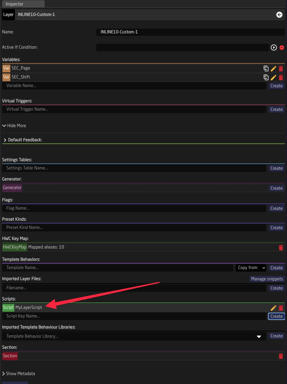 Adding a Script to a layer