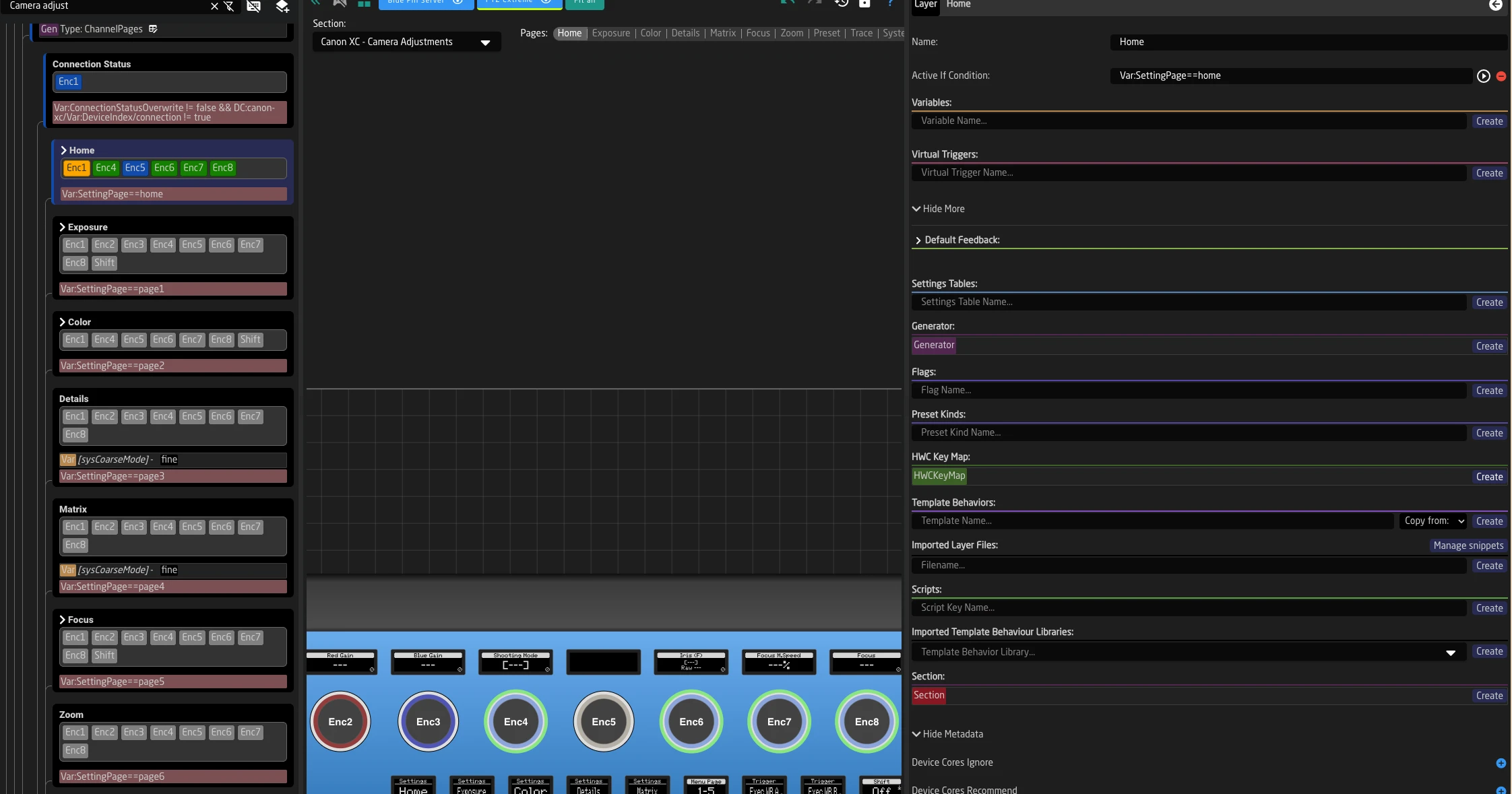 Section definition in tree view